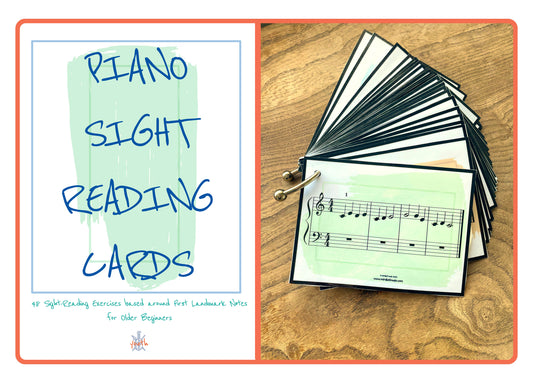 Piano Sight Reading Cards for Older Beginners