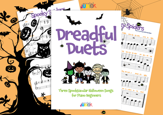 easy piano sheet music duet halloween kids